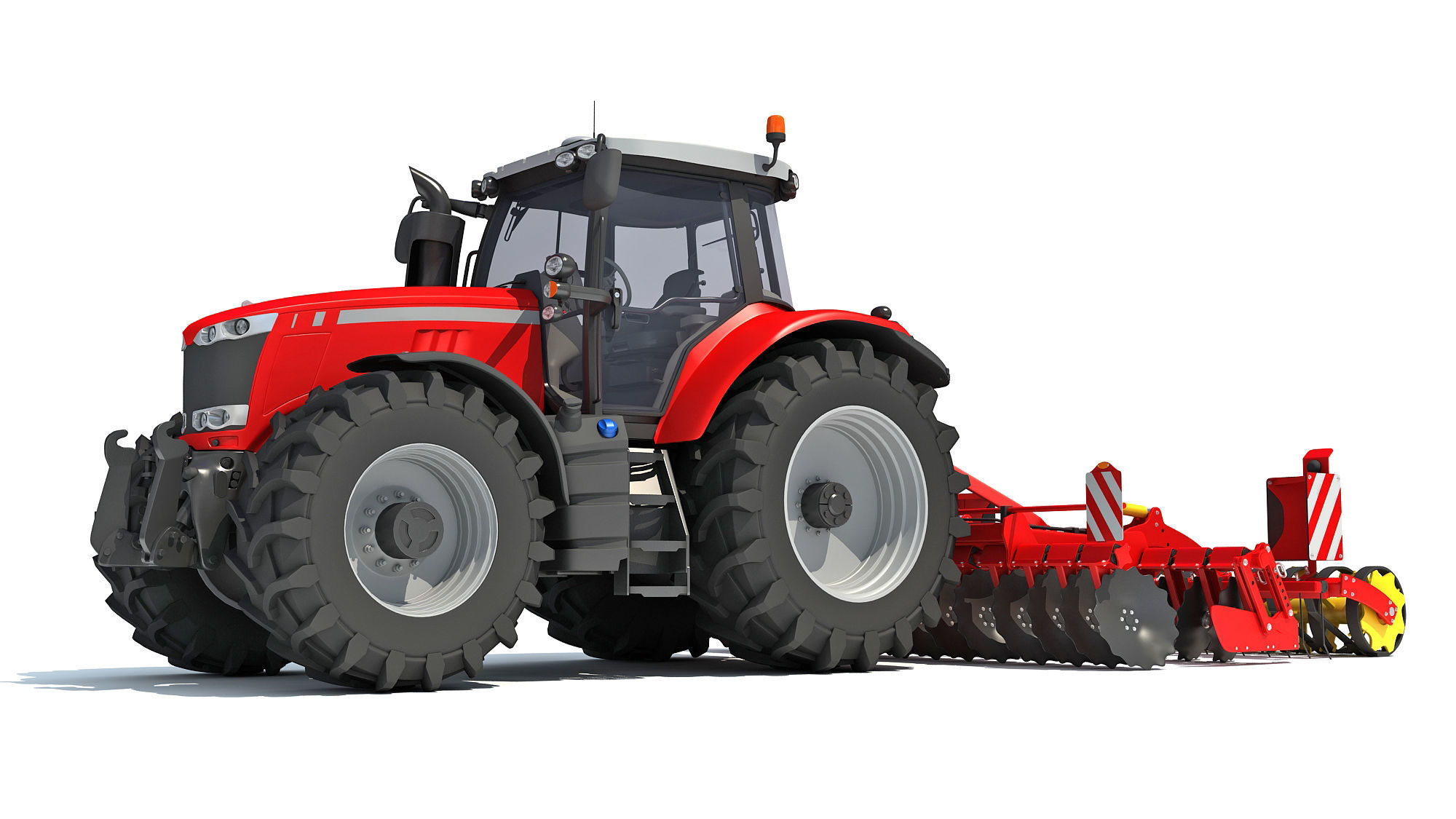 Tractor with Disc Harrow 3D model_10