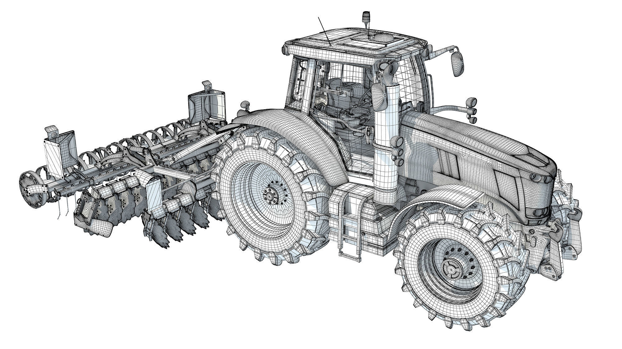 Tractor with Disc Harrow 3D model_19