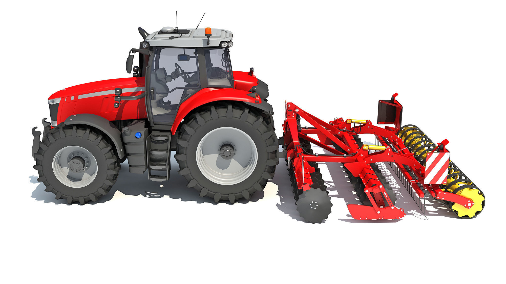 Tractor with Disc Harrow 3D model_2