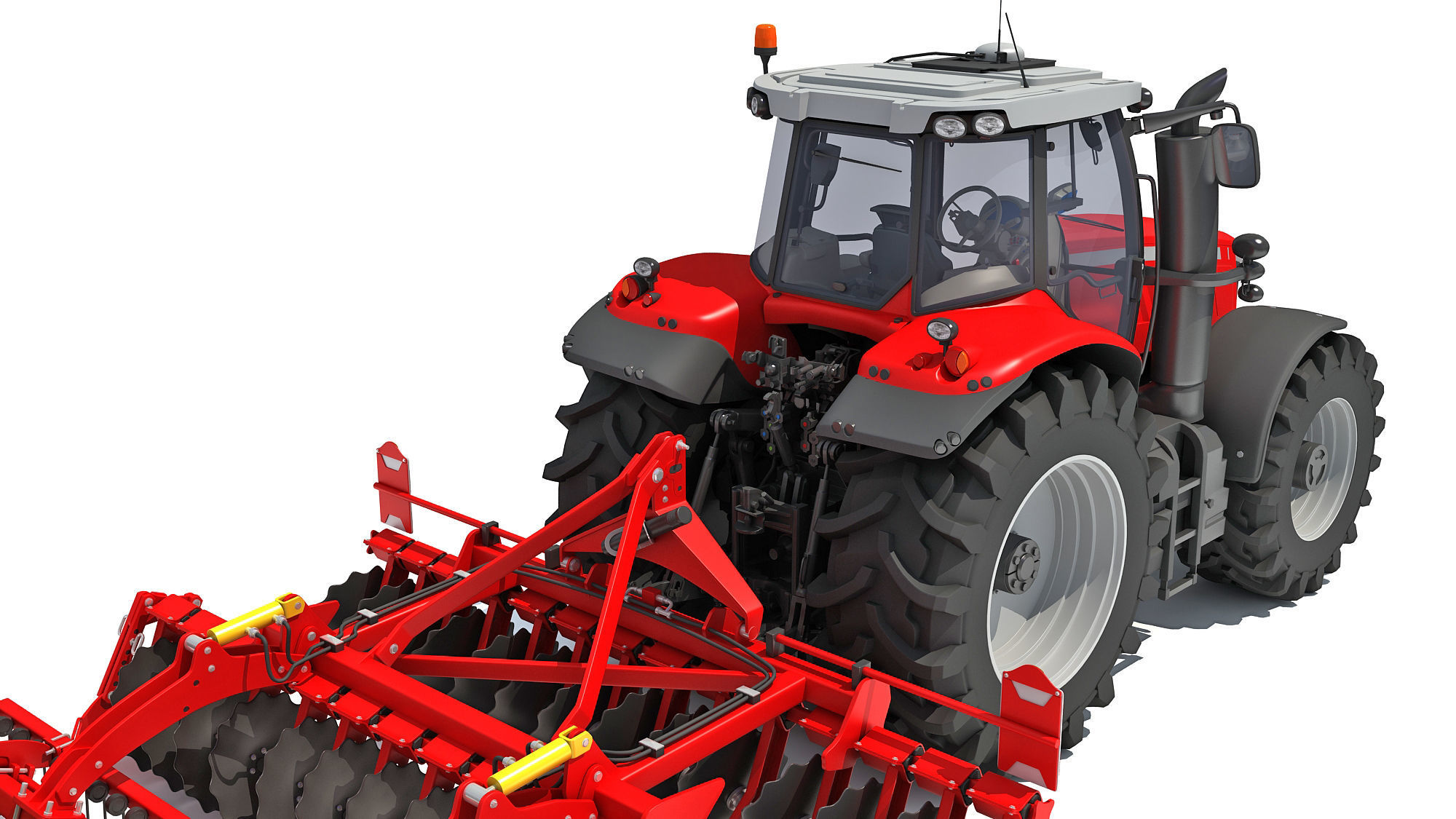 Tractor with Disc Harrow 3D model_14