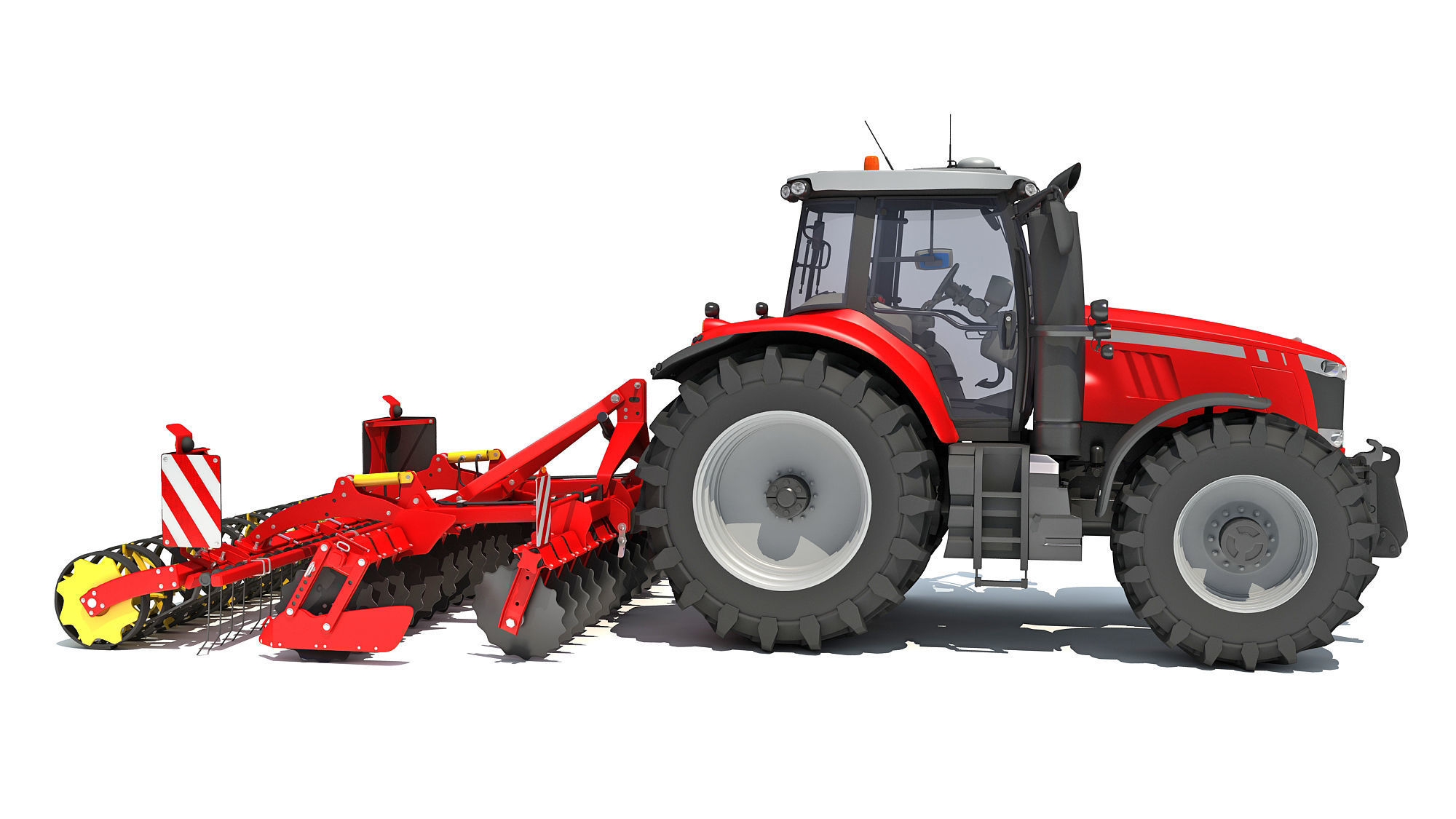 Tractor with Disc Harrow 3D model_6