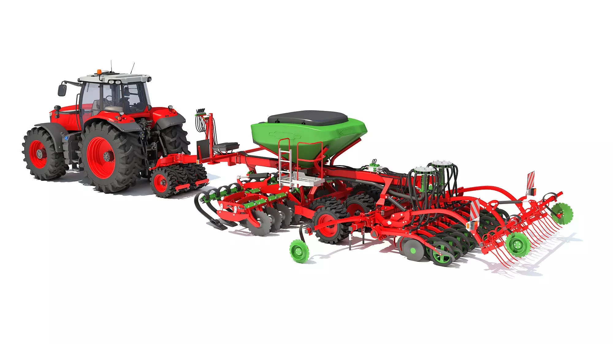 Tractor with Seed Drill 3D model