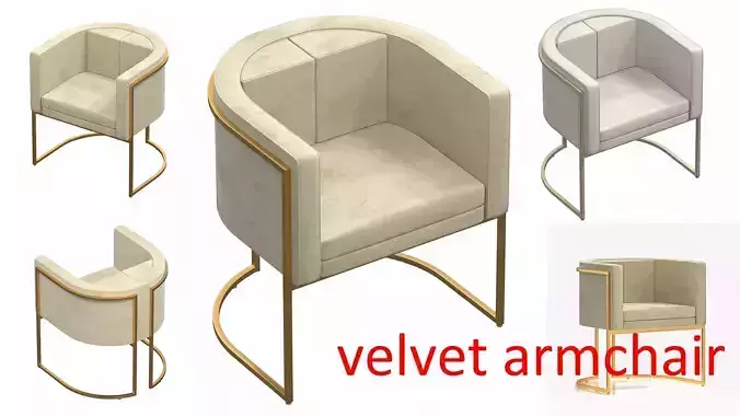 armchair with velvet seat-002