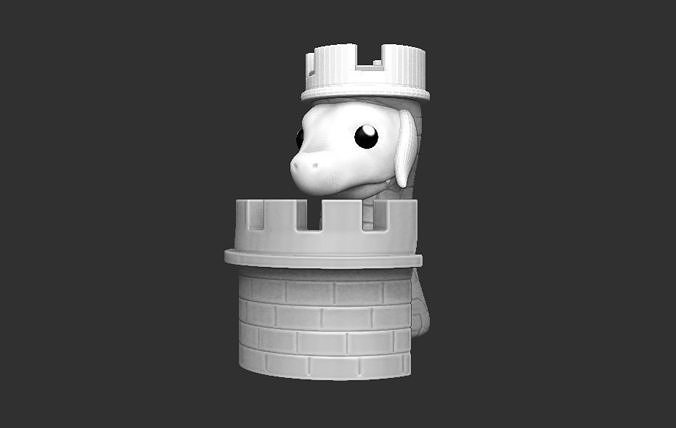 cutebold tower miniature piece for chess  3D print model