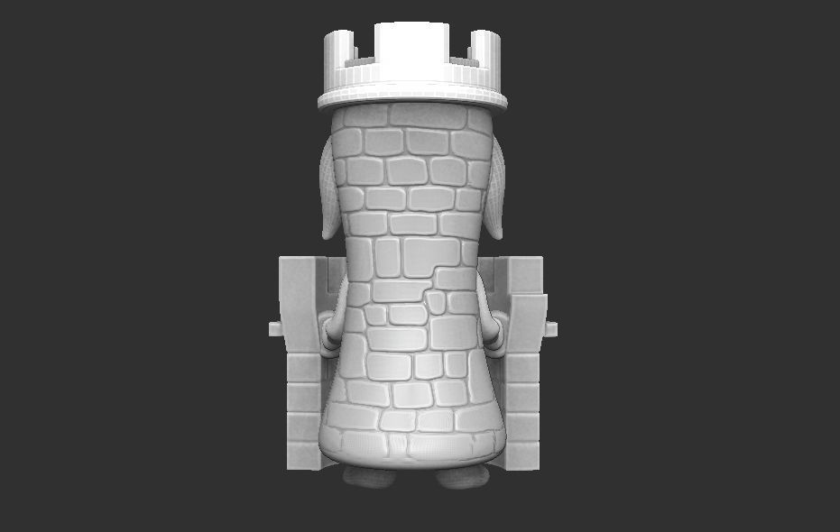 cutebold tower miniature piece for chess 3D print model_2