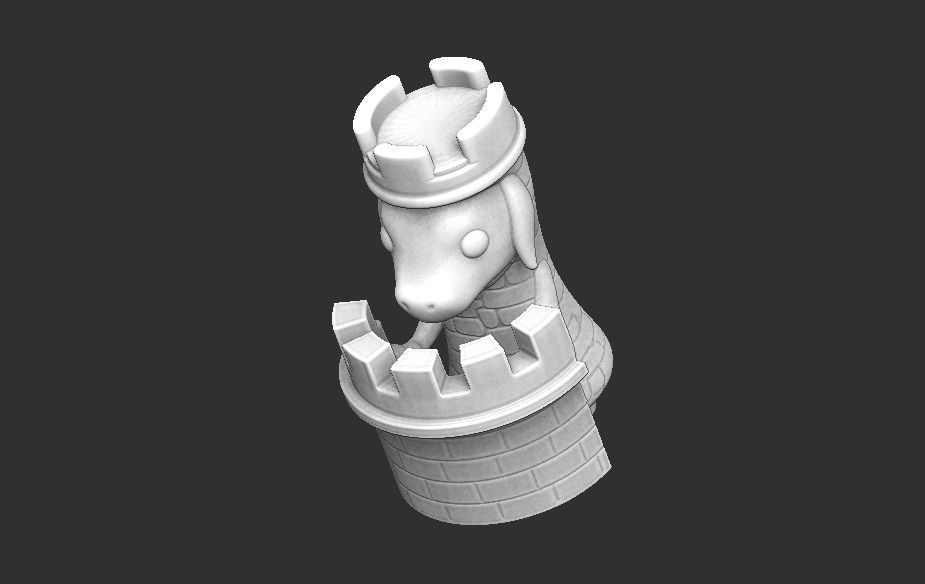 cutebold tower miniature piece for chess 3D print model_4