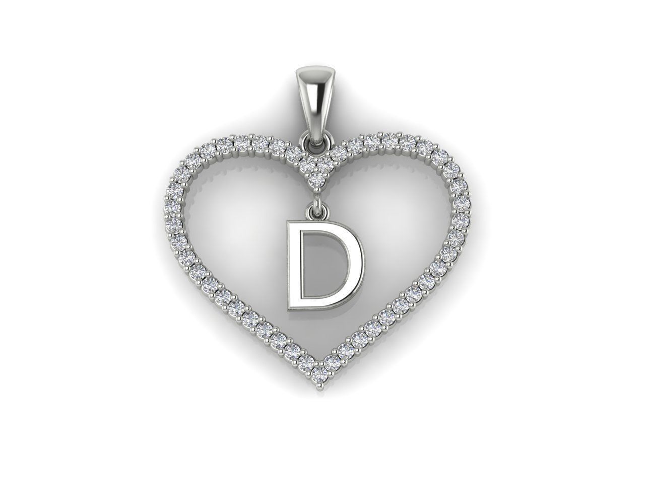 Heart Alphabet D 3D print model_8