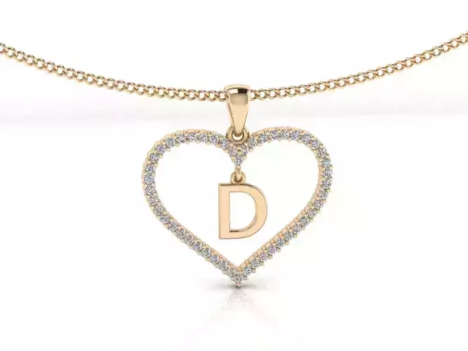 Heart Alphabet D 3D print model