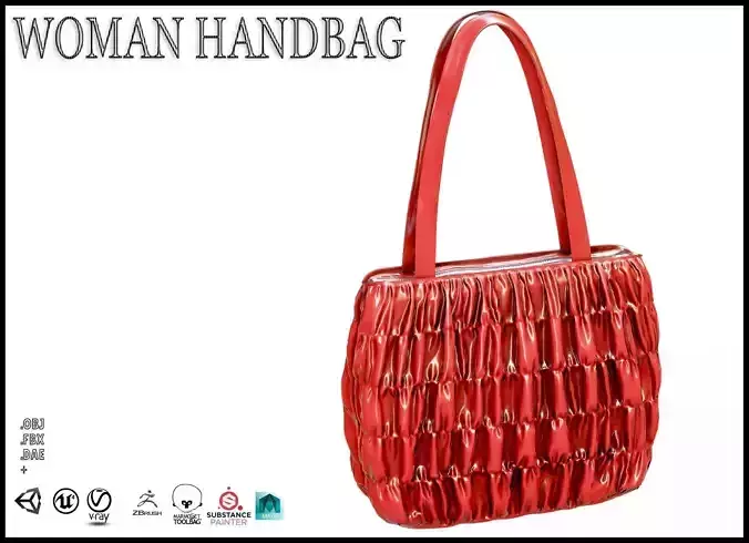 Elegant Woman Handbag Low-poly 3D model