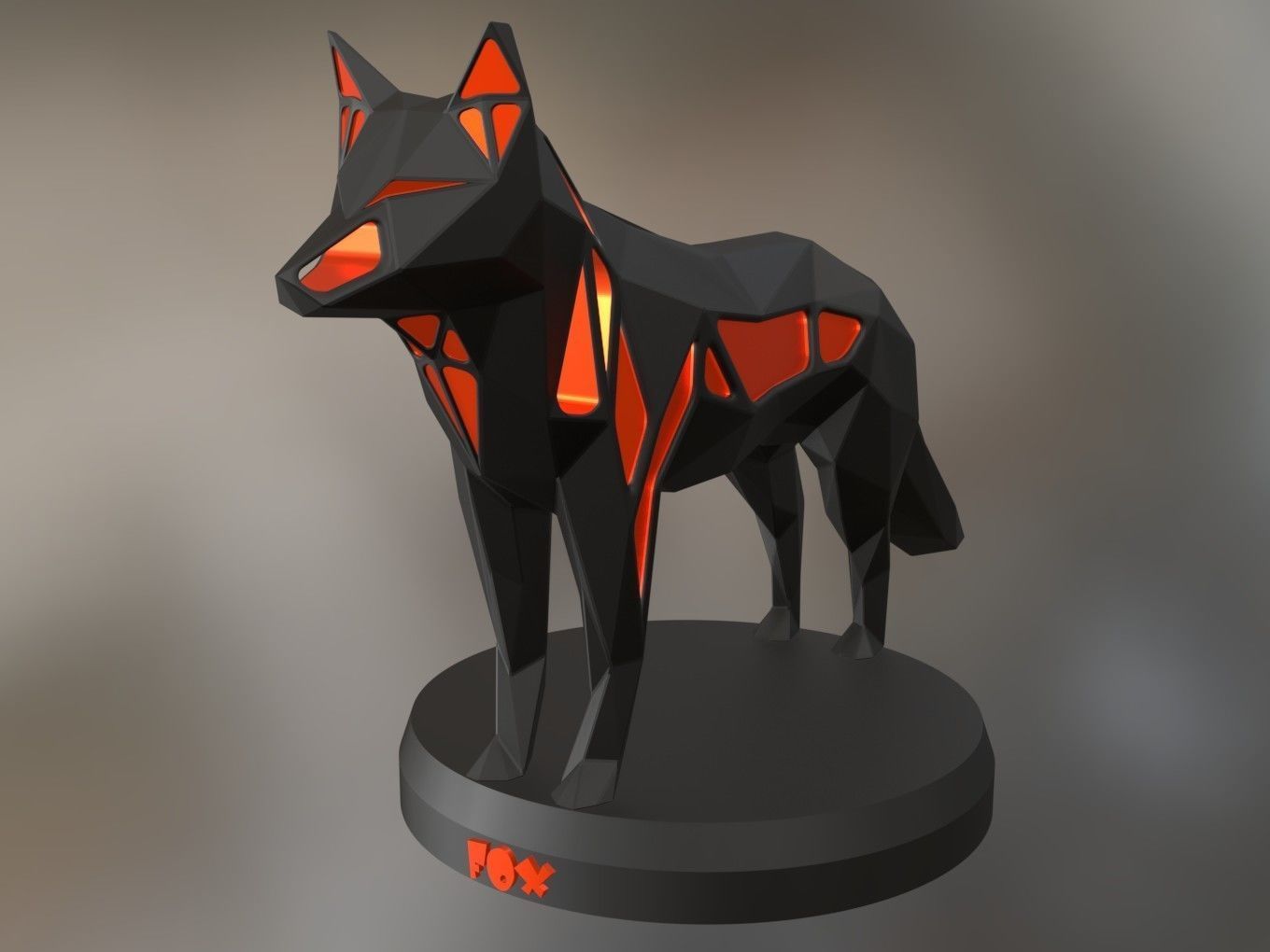 Voronoi Red Fox 3D print model_8