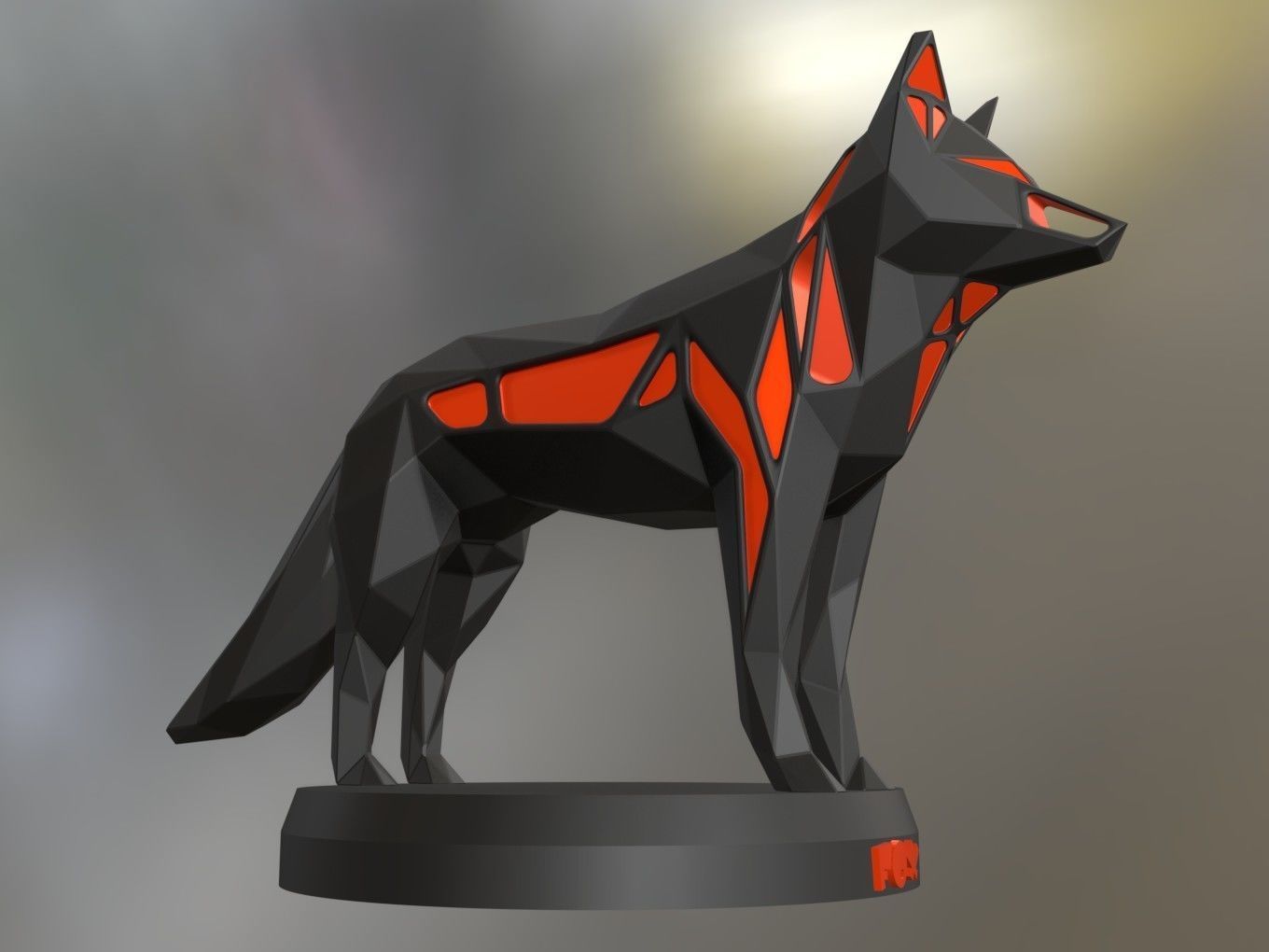 Voronoi Red Fox 3D print model_3