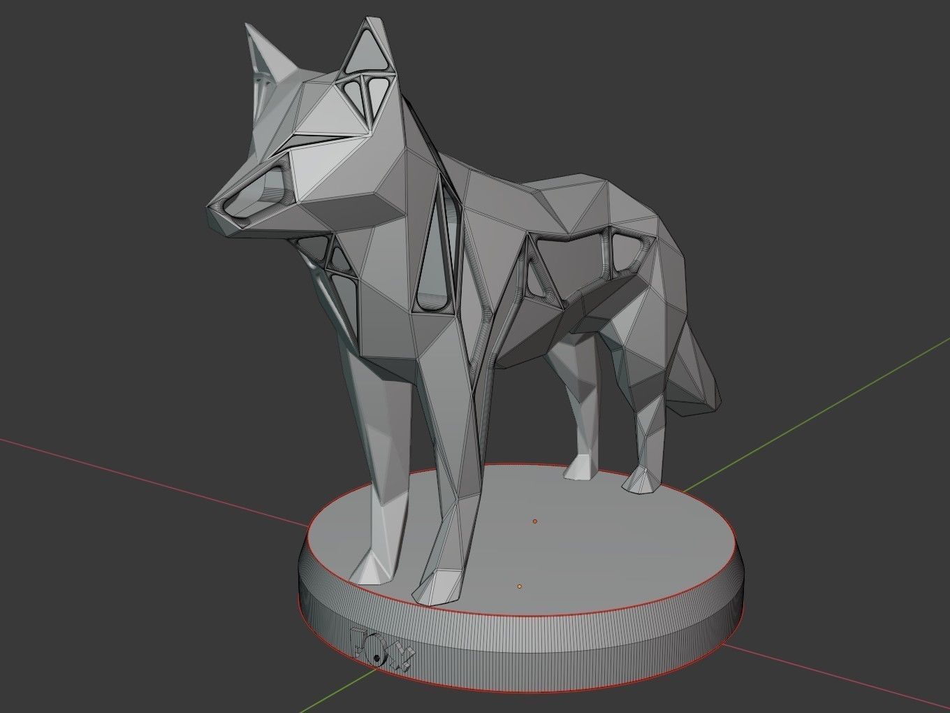 Voronoi Red Fox 3D print model_10