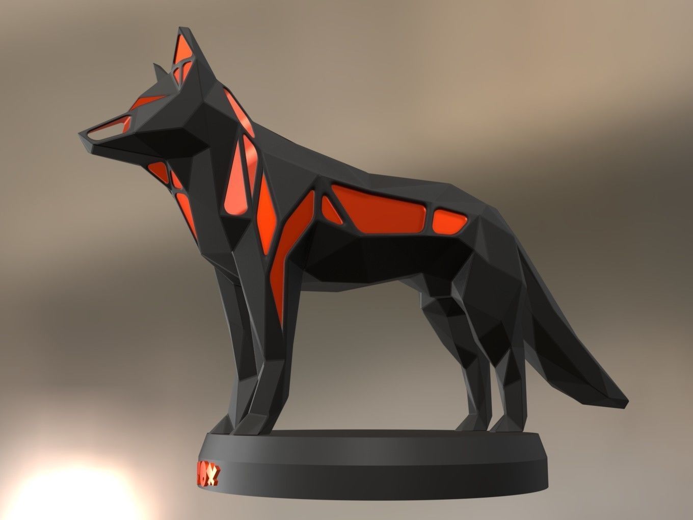 Voronoi Red Fox 3D print model_7