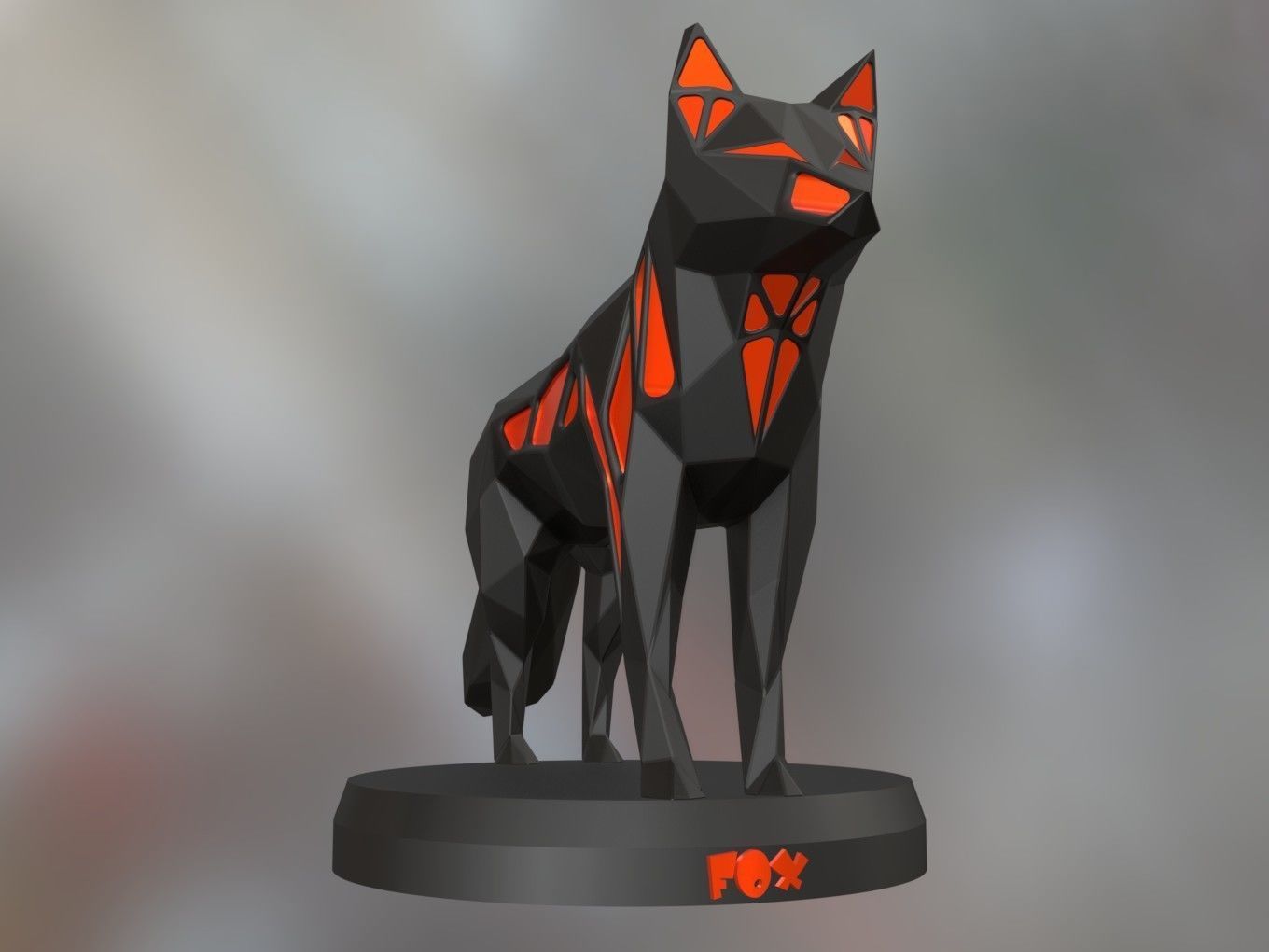 Voronoi Red Fox 3D print model_2