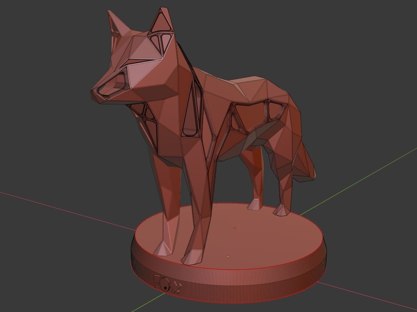 Voronoi Red Fox 3D print model_11