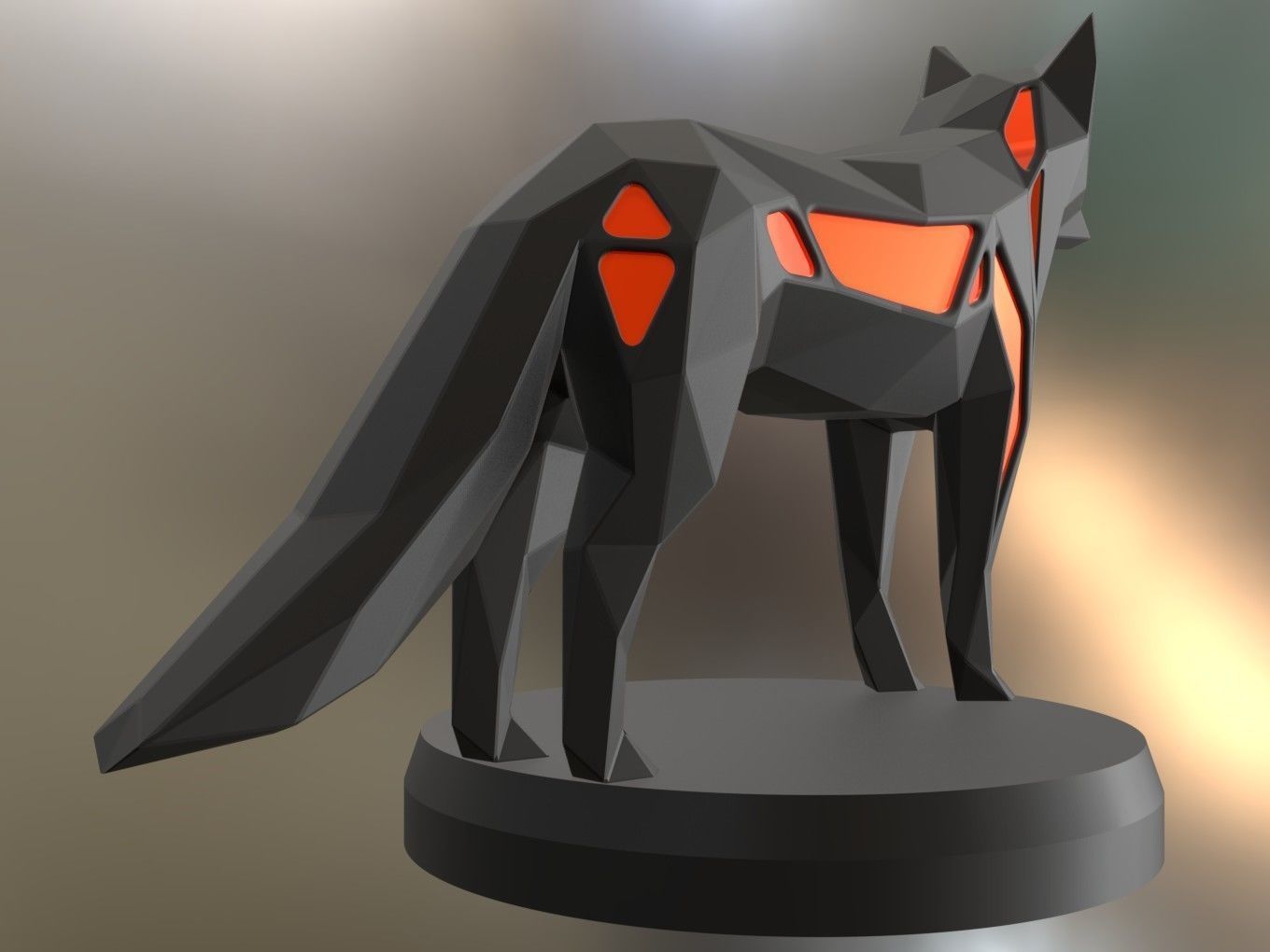 Voronoi Red Fox 3D print model_5