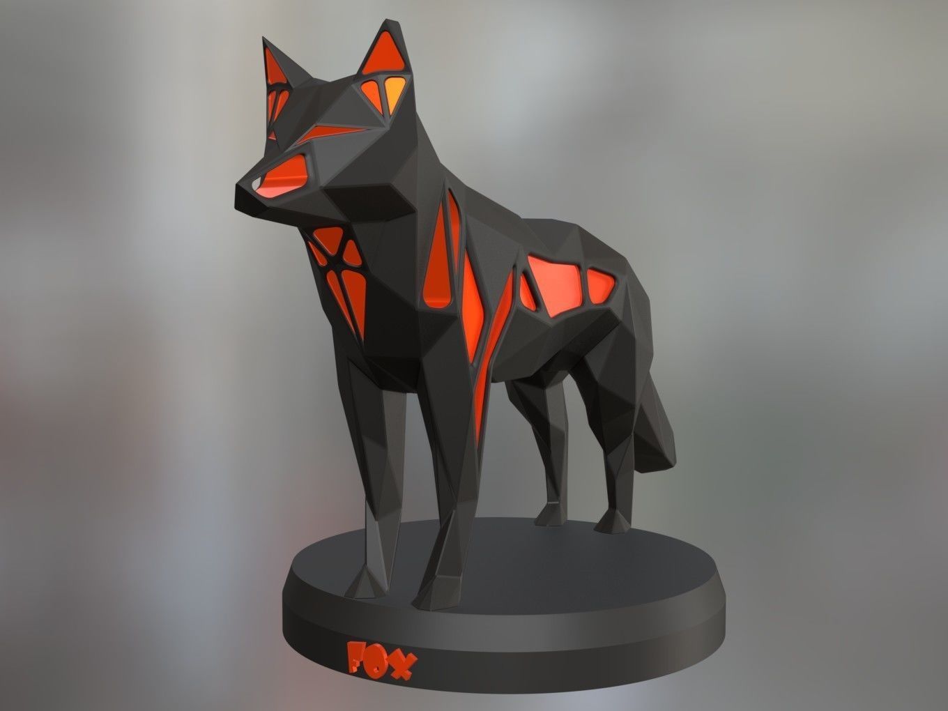 Voronoi Red Fox 3D print model_1