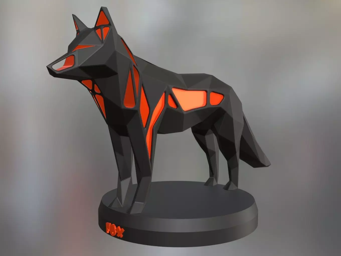 Voronoi Red Fox 3D print model_0