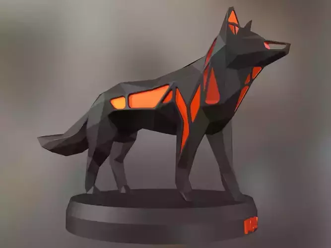 Voronoi Red Fox Pose