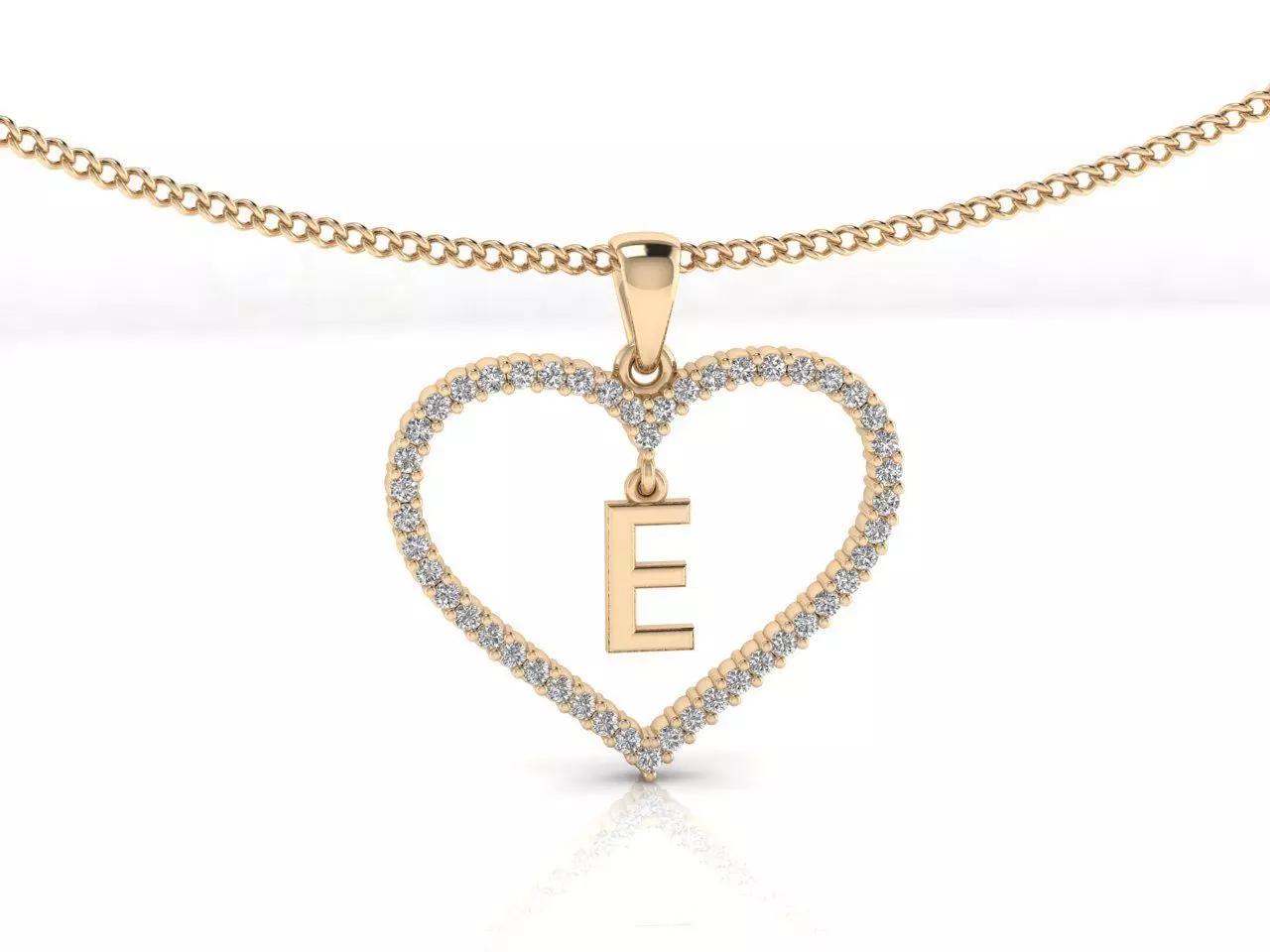 Heart Alphabet E 3D print model_0