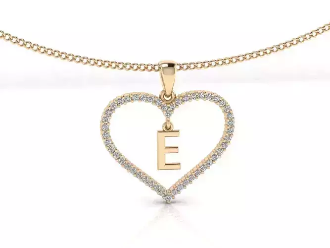 Heart Alphabet E 3D print model