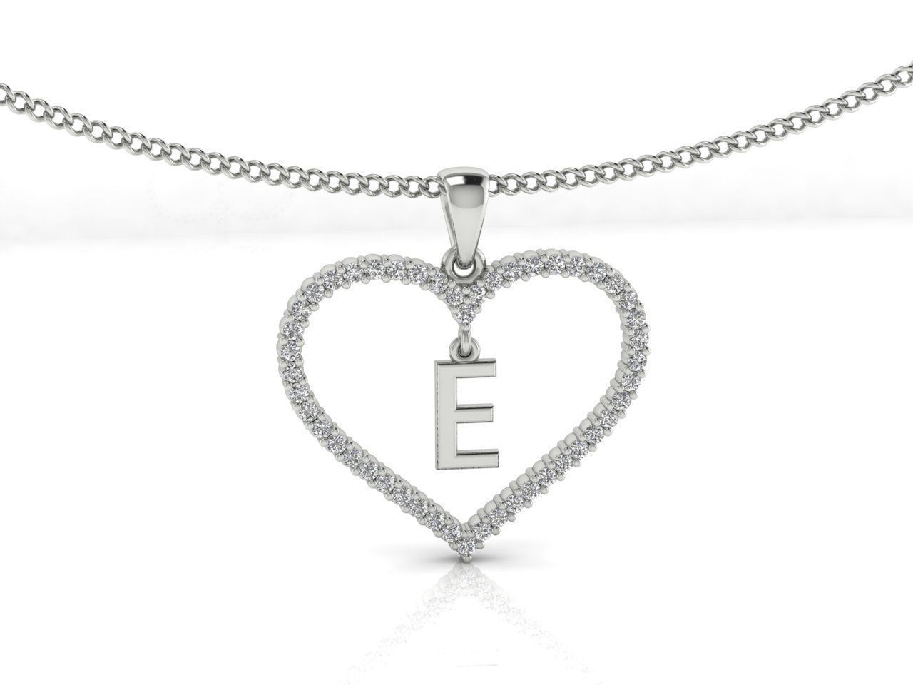 Heart Alphabet E 3D print model_2