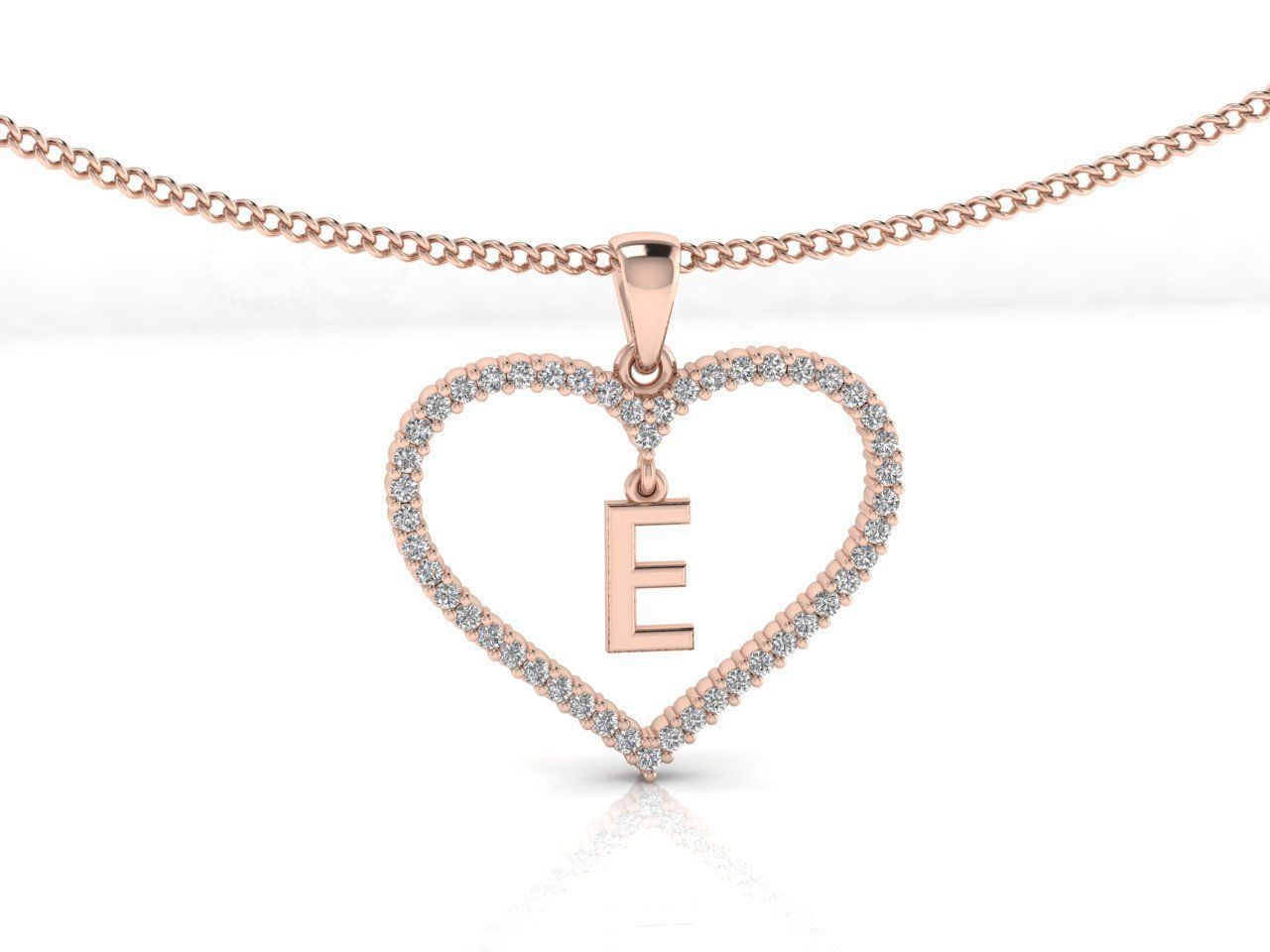 Heart Alphabet E 3D print model_1