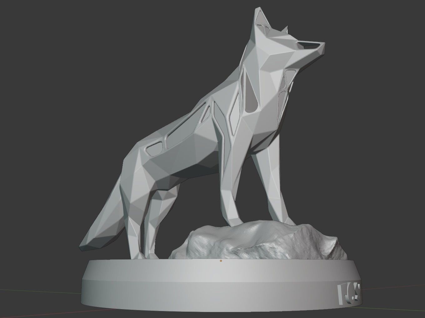 Voronoi Red Fox Rock 3D print model_8
