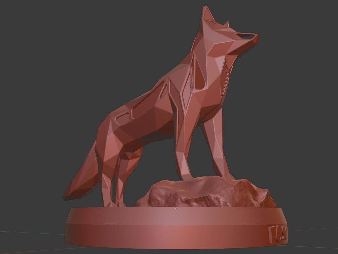 Voronoi Red Fox Rock 3D print model_11