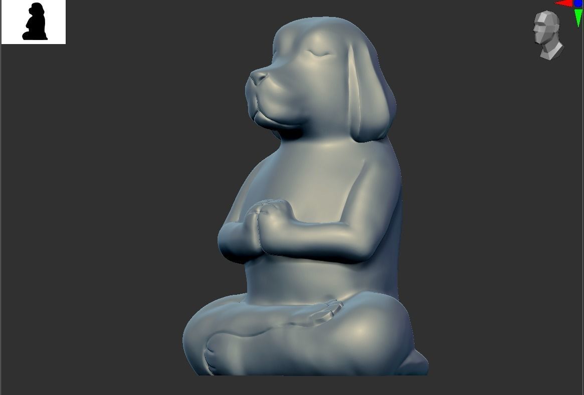 Yoga dog 2 3D print model_2