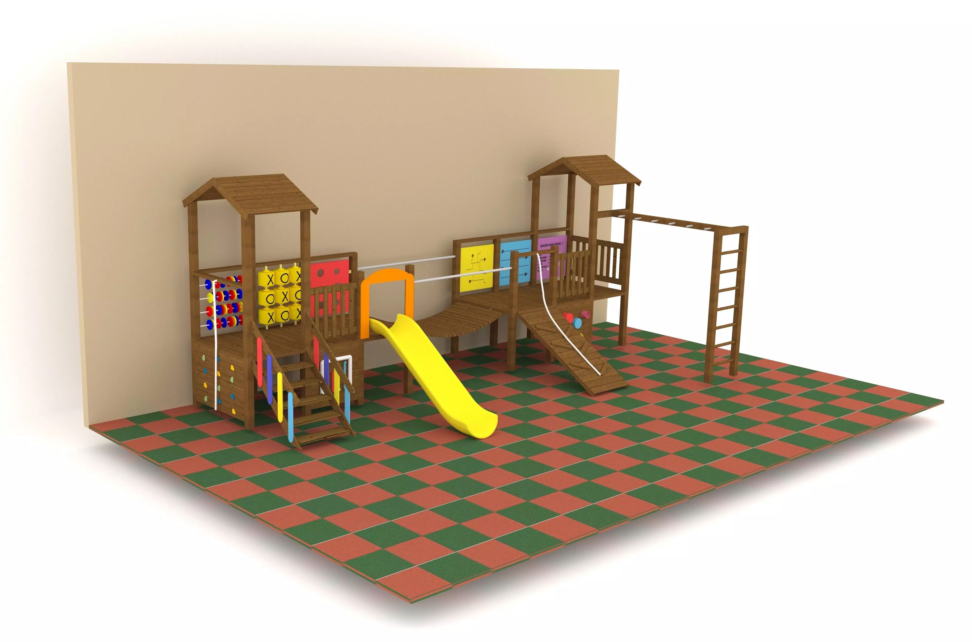 Playground wooden set 3D model