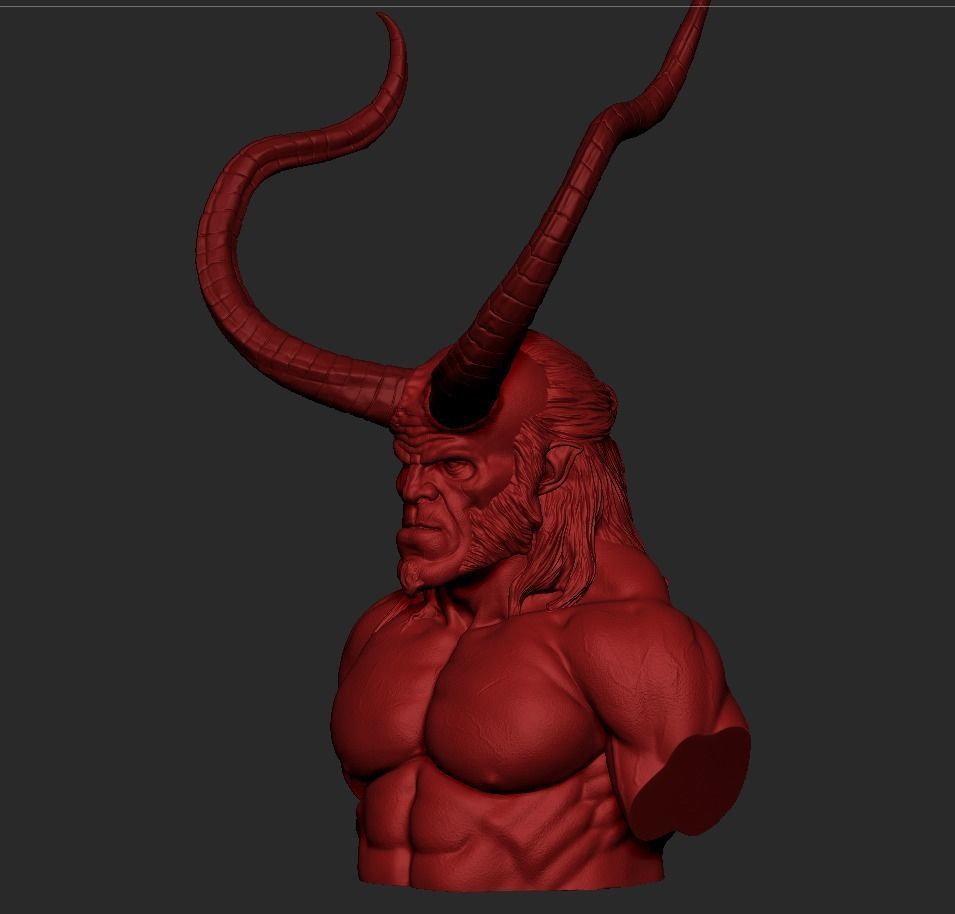 Hellboy Bust David Harbour 3D print model_10