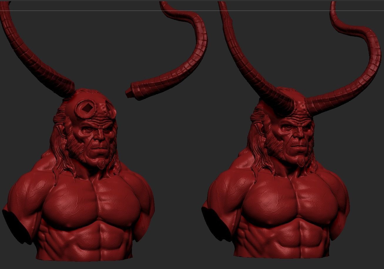 Hellboy Bust David Harbour 3D print model_17