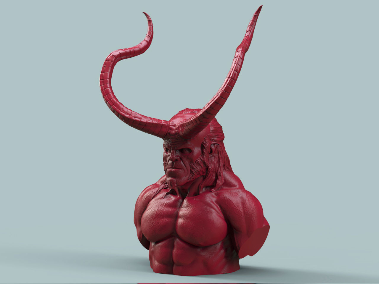 Hellboy Bust David Harbour 3D print model_4
