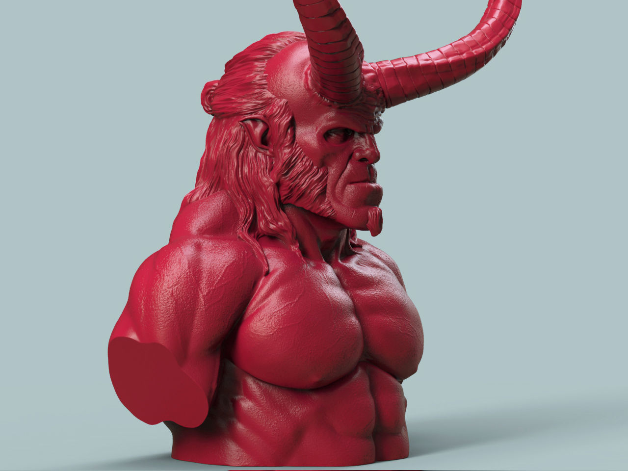 Hellboy Bust David Harbour 3D print model_3