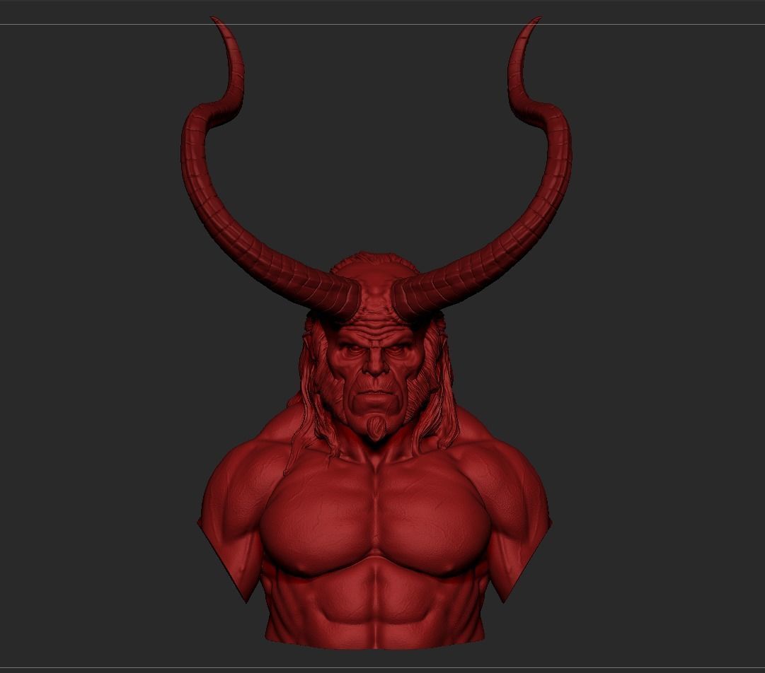 Hellboy Bust David Harbour 3D print model_9