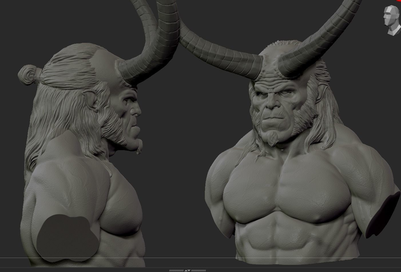Hellboy Bust David Harbour 3D print model_7