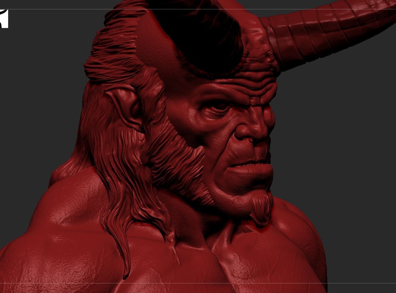 Hellboy Bust David Harbour 3D print model_8