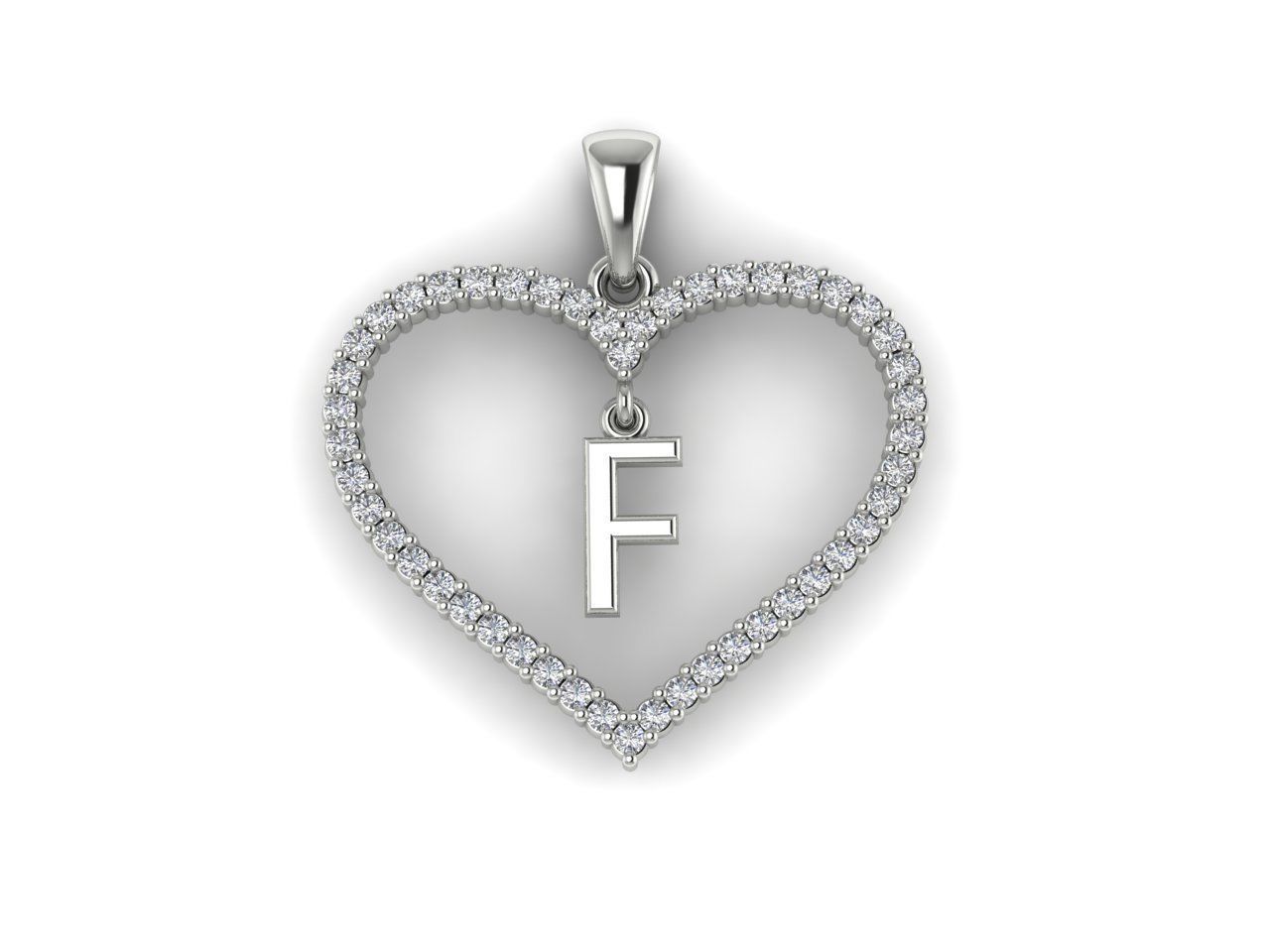 Heart Alphabet F 3D print model_8
