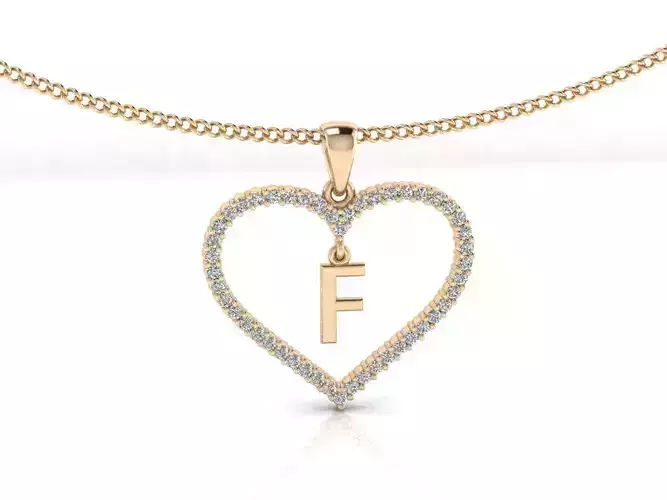 Heart Alphabet F 3D print model