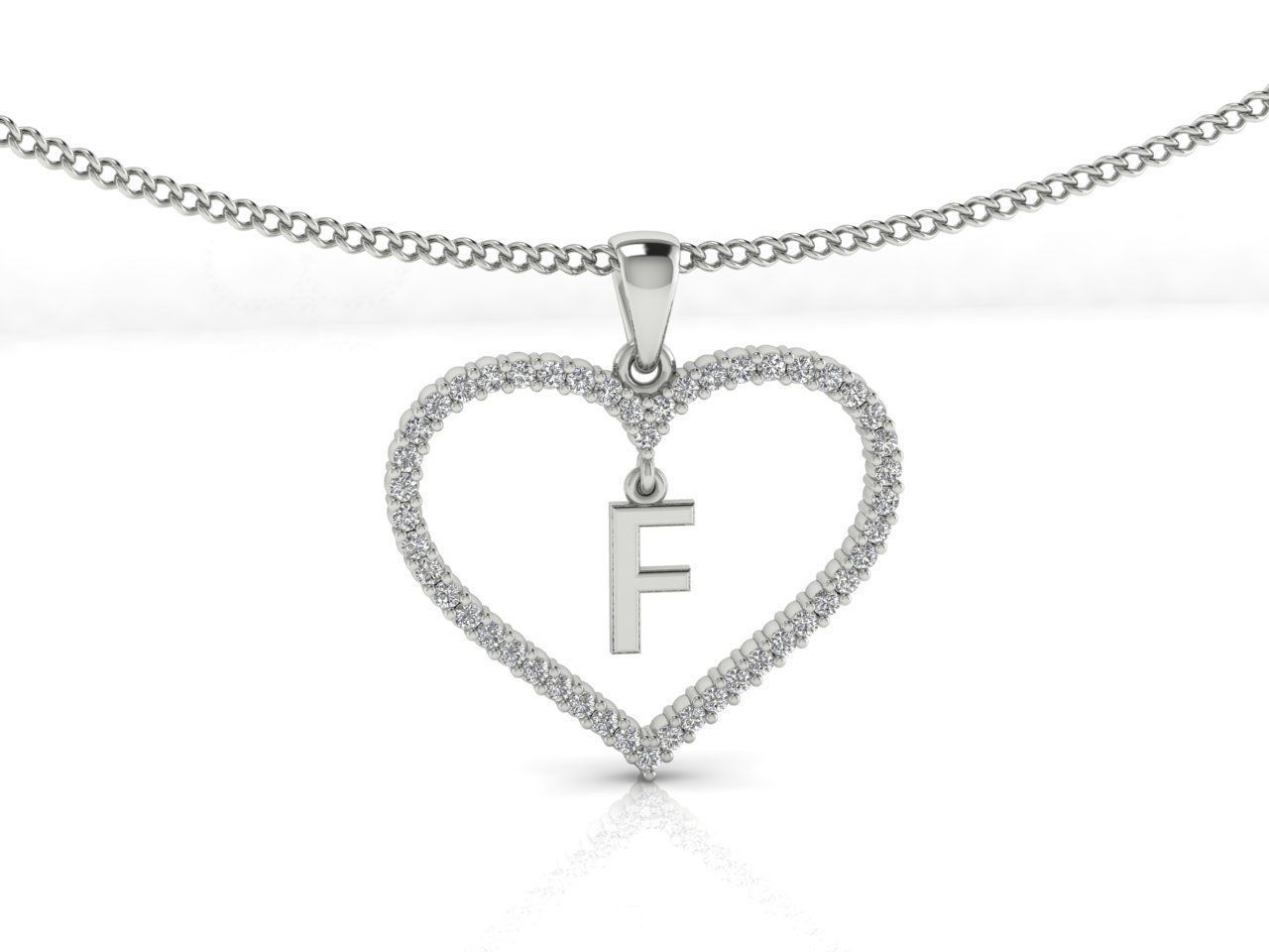 Heart Alphabet F 3D print model_2