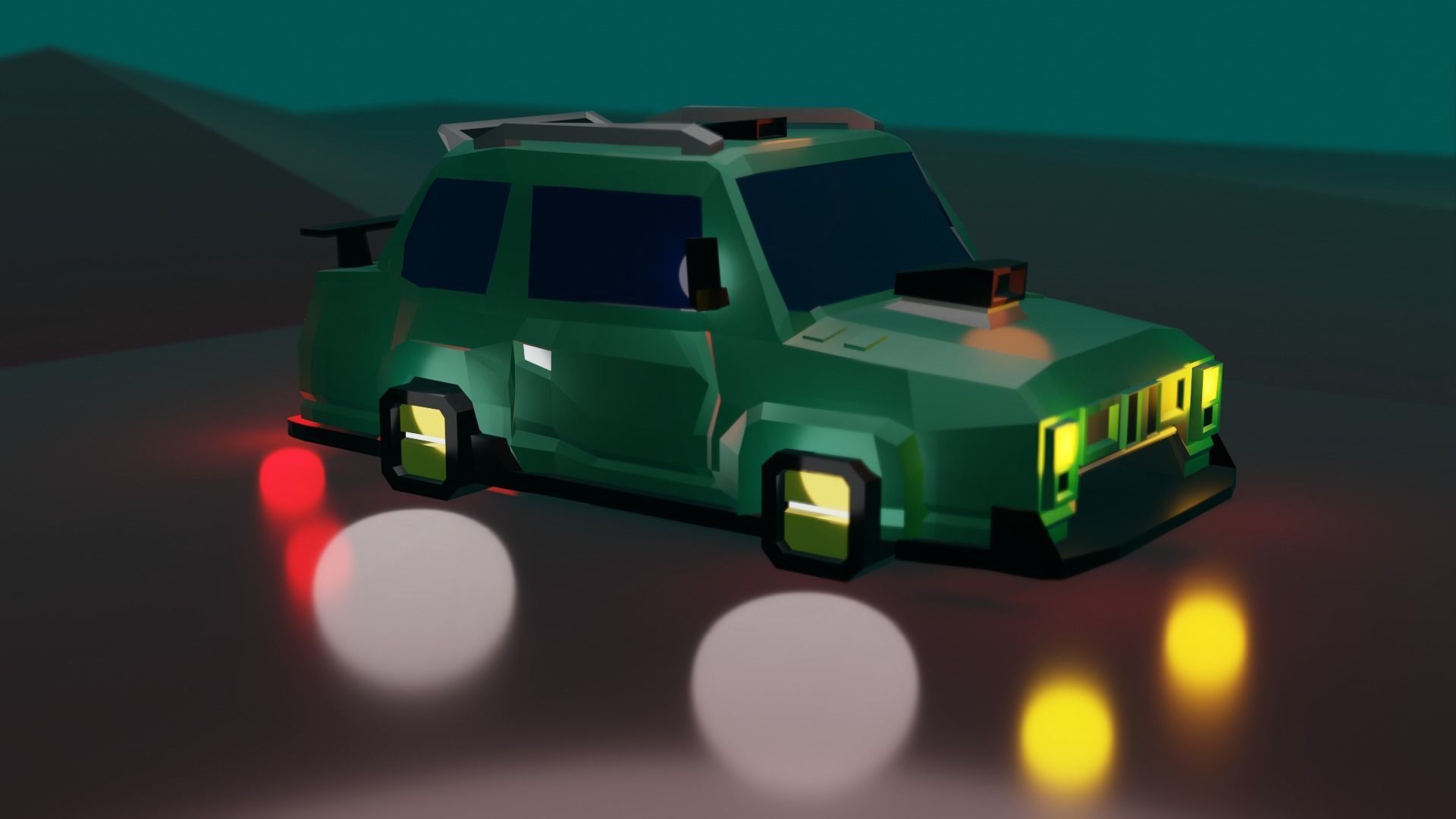 Low-poly Cyber Drift car Free low-poly 3D model_3