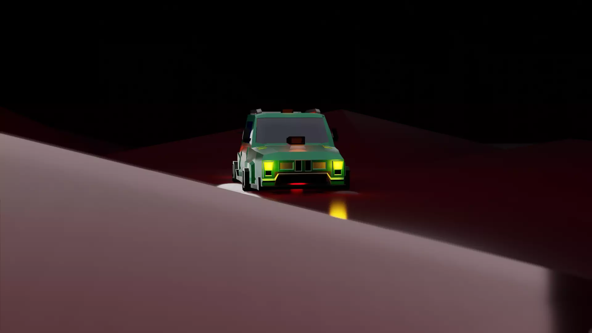 Low-poly Cyber Drift car Free low-poly 3D model_0