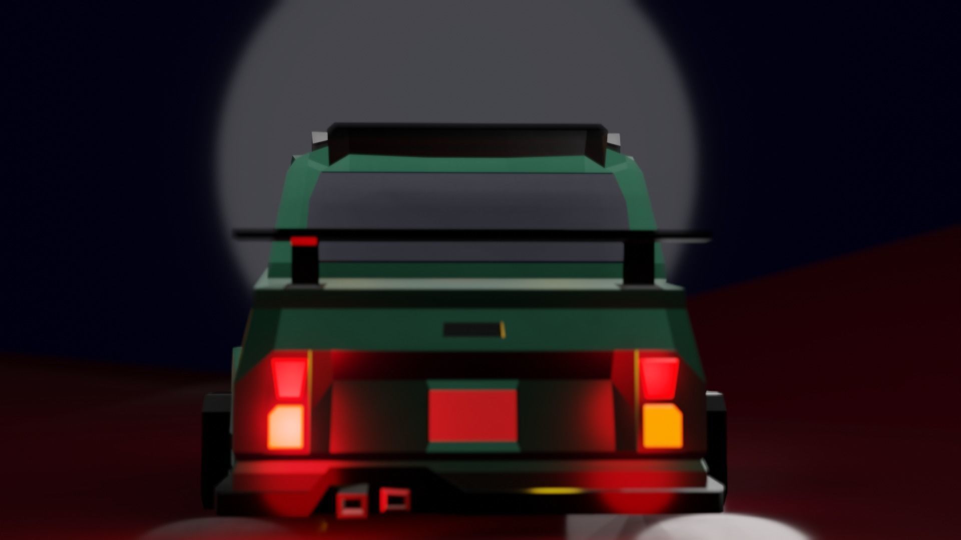 Low-poly Cyber Drift car Free low-poly 3D model_1