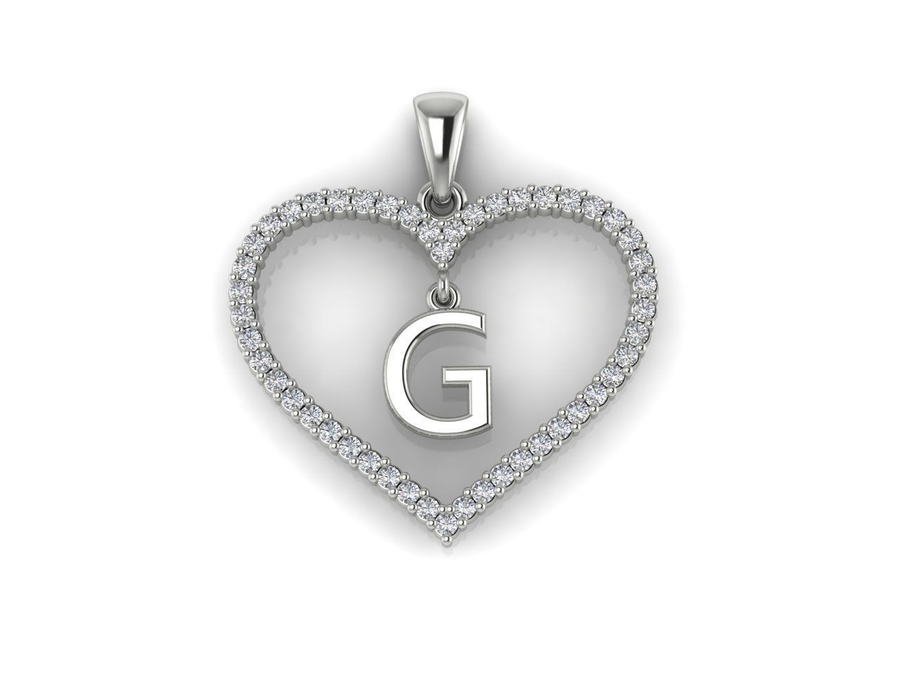 Heart Alphabet G 3D print model_8