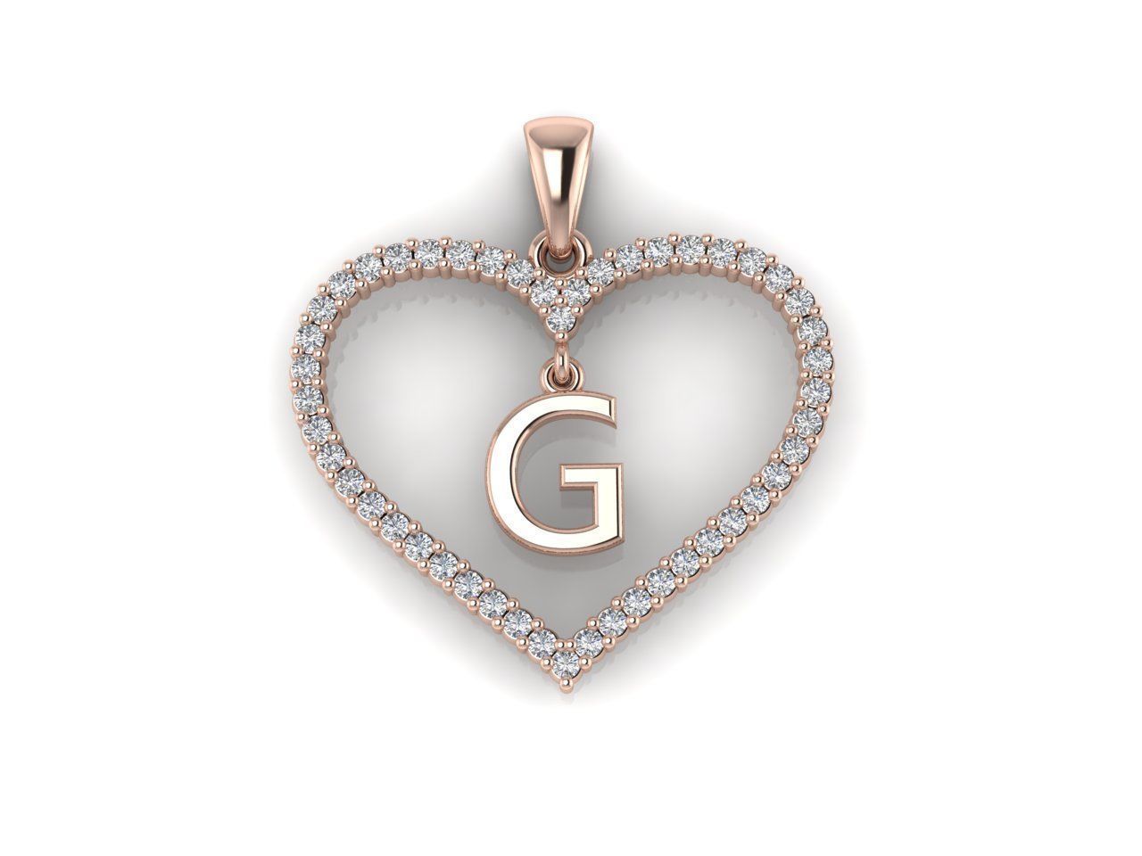 Heart Alphabet G 3D print model_7