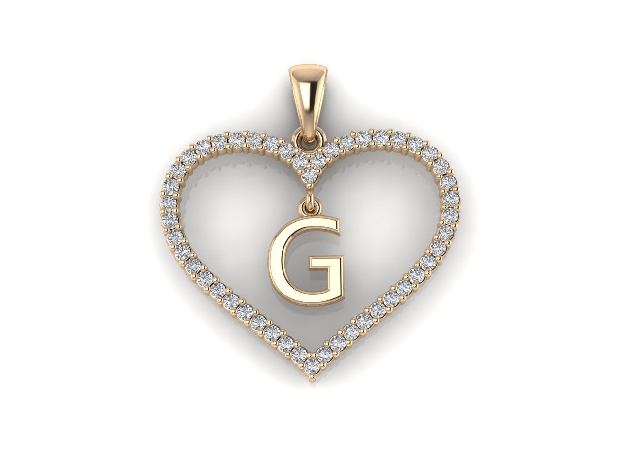 Heart Alphabet G 3D print model_6