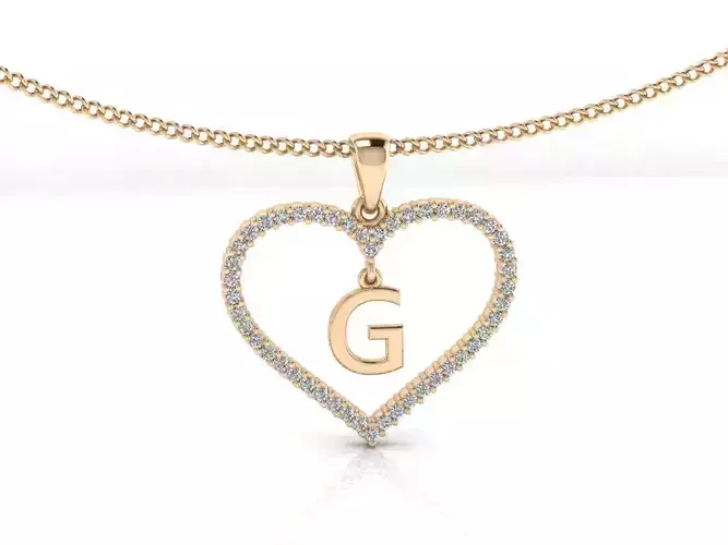 Heart Alphabet G 3D print model