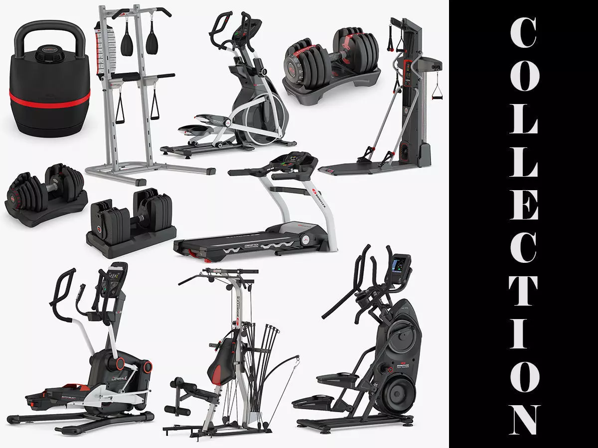 11 Bowflex Machines Collection Low-poly 3D model_0