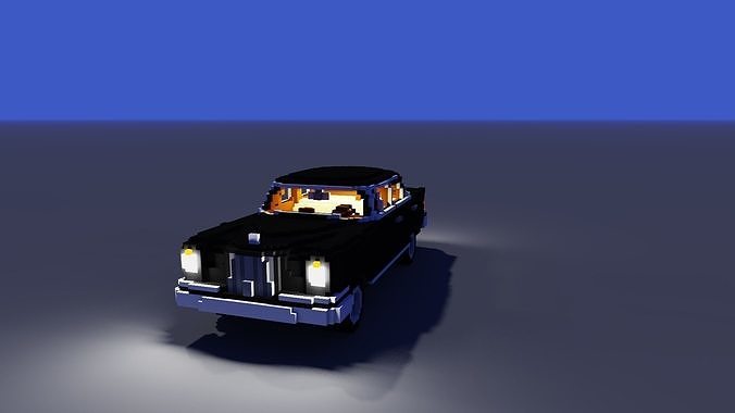 VOXEL MERCEDES Low-poly 3D model